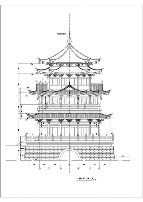 某地區文昌閣古建筑設計cad圖紙