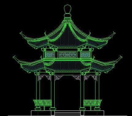仿古建筑六角亭施工圖免費下載