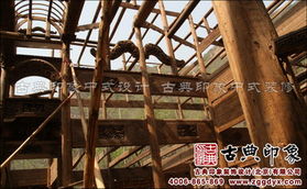 徽派古建筑群北京白羊溝度假村現場施工展示